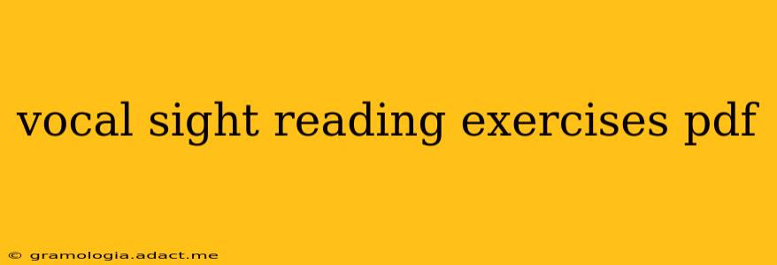 vocal sight reading exercises pdf