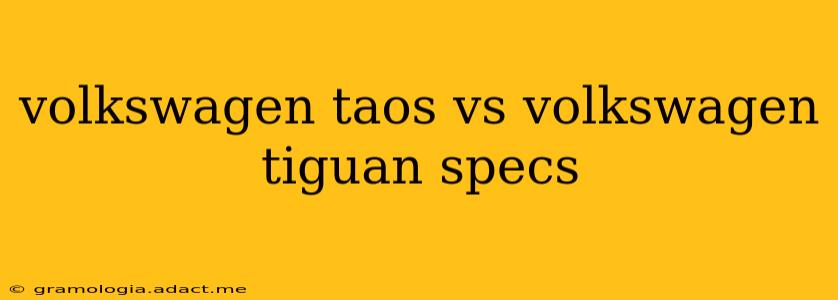 volkswagen taos vs volkswagen tiguan specs