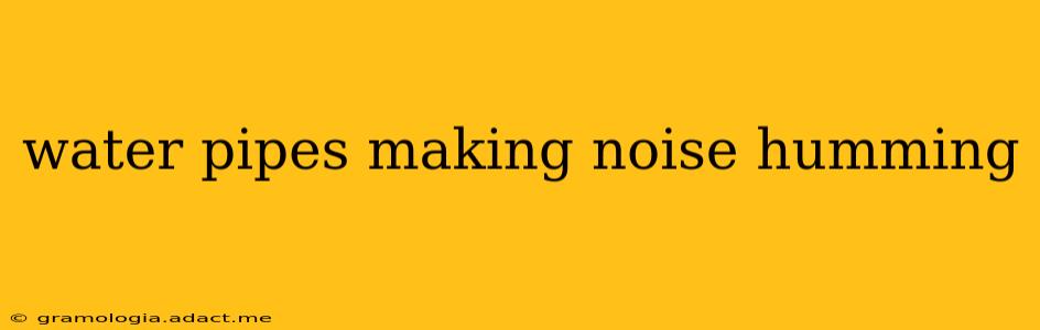 water pipes making noise humming