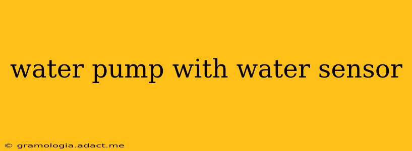 water pump with water sensor