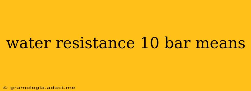 water resistance 10 bar means