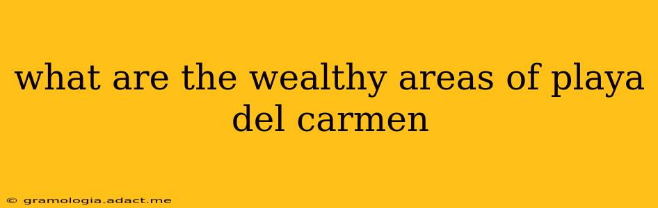 what are the wealthy areas of playa del carmen
