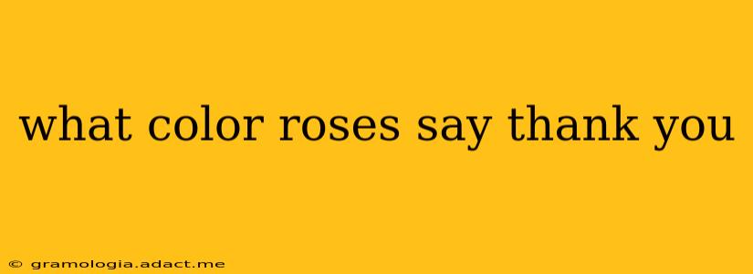 what color roses say thank you