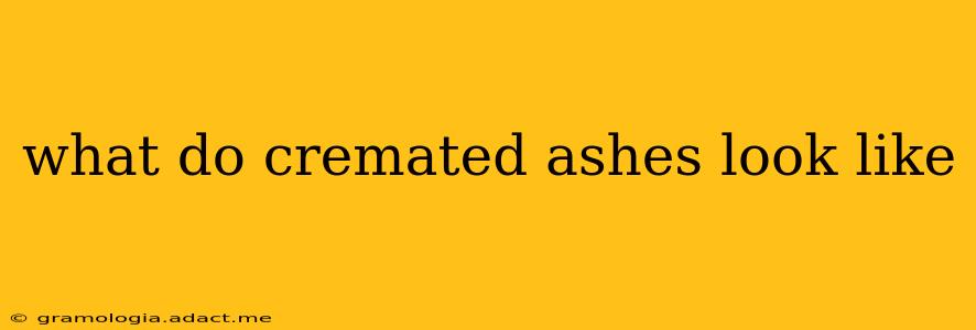 what do cremated ashes look like