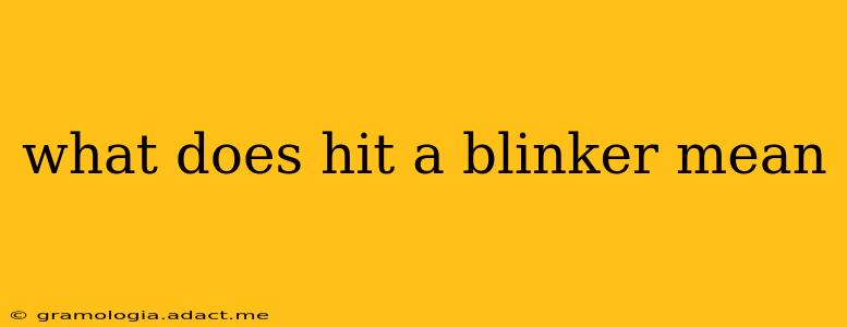 what does hit a blinker mean