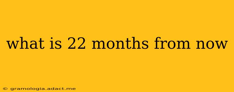 what is 22 months from now