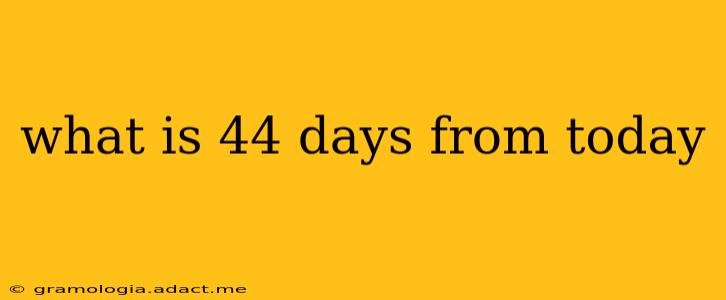 what is 44 days from today