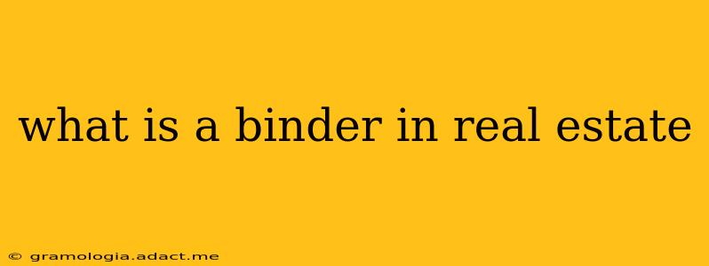 what is a binder in real estate