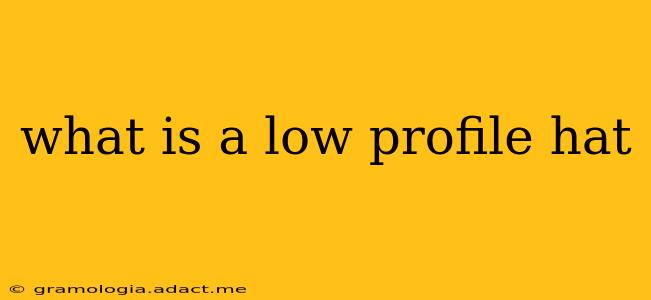 what is a low profile hat