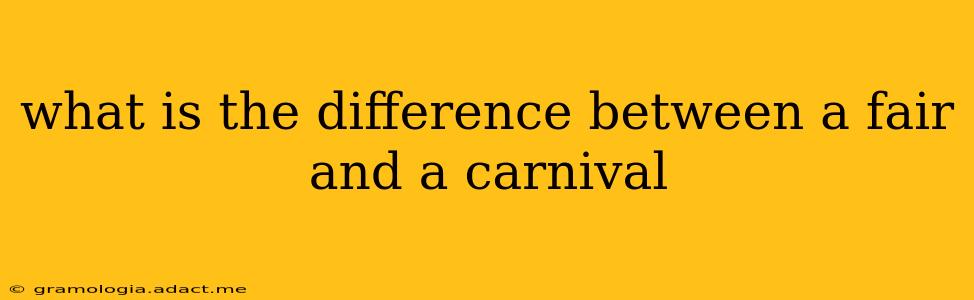what is the difference between a fair and a carnival