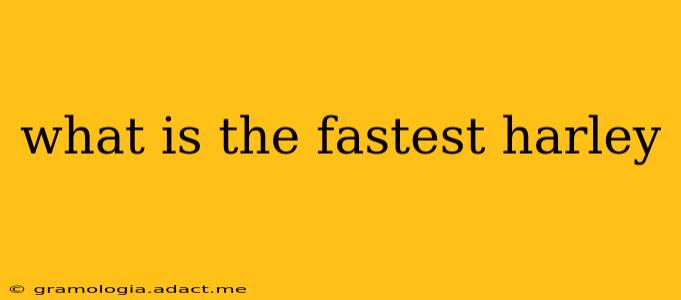what is the fastest harley