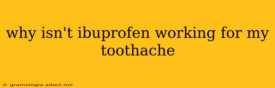 why isn't ibuprofen working for my toothache