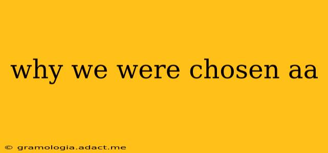 why we were chosen aa