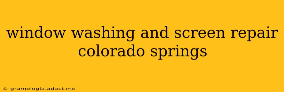 window washing and screen repair colorado springs