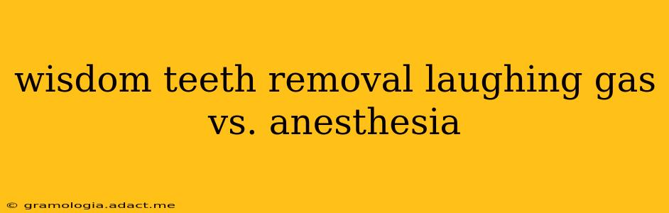 wisdom teeth removal laughing gas vs. anesthesia